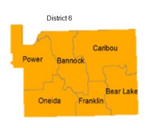 District 6 with county names and boundaries
