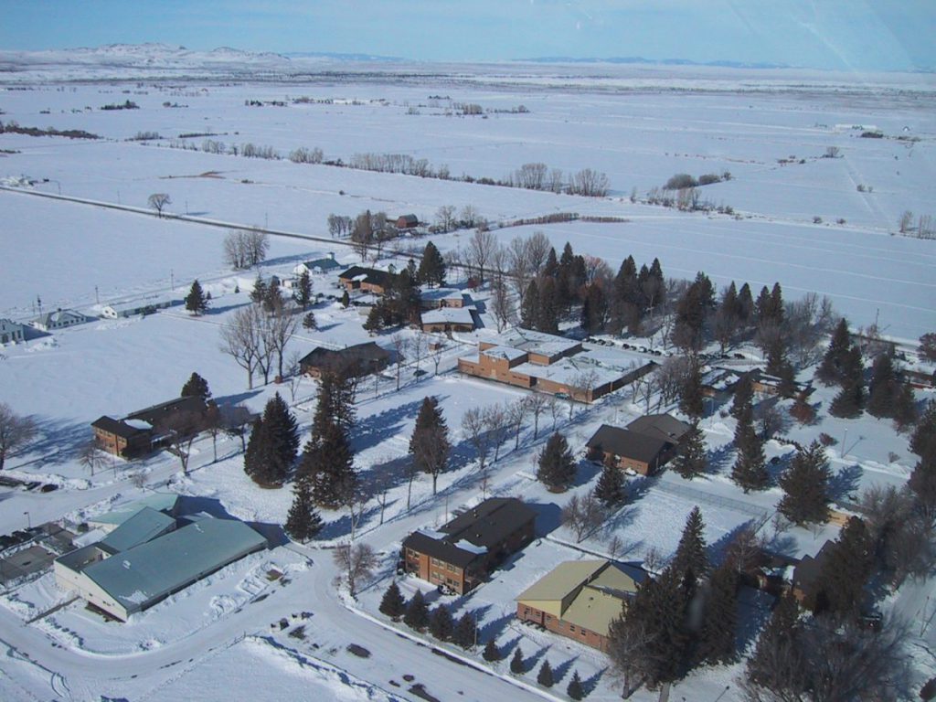 st. anthony winter arial view